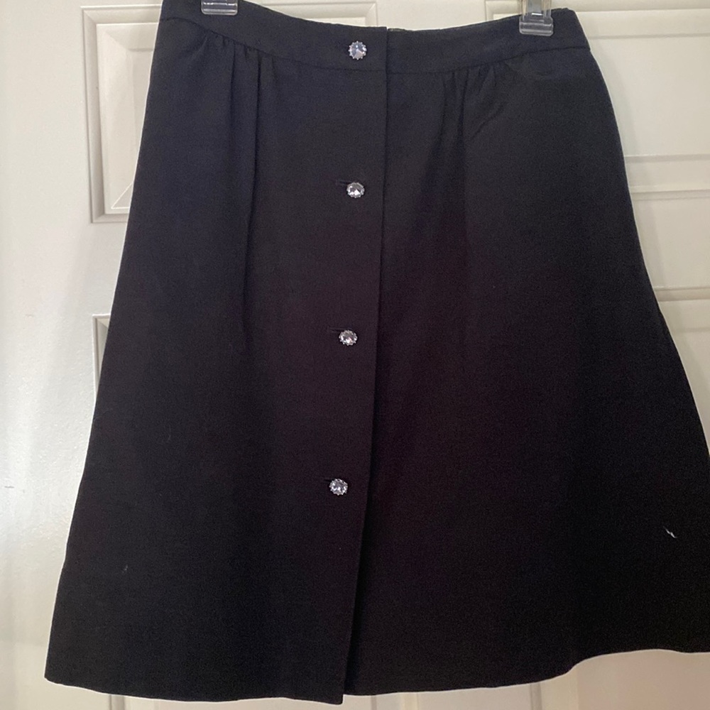 NWT, Talbots, black skirt. Rhinestone buttons with pockets as shown - size 14p